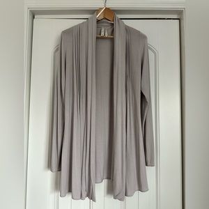 Dusty grey light purple draped cardigan sweater medium